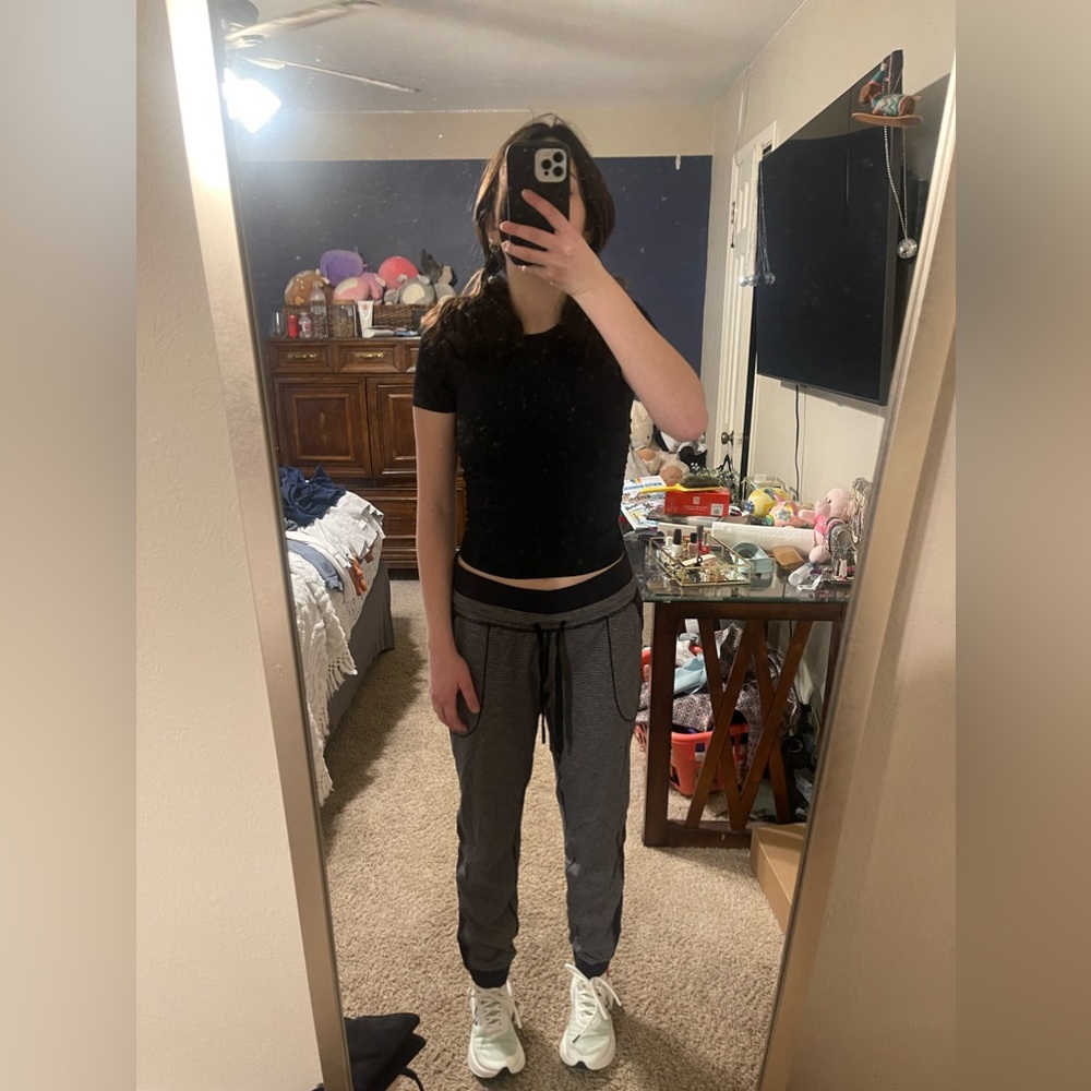 Lululemon Black and Gray striped Joggers